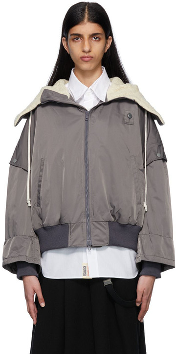 Regulation Yohji Yamamoto Gray Detachable Sleeves Jacket in grey