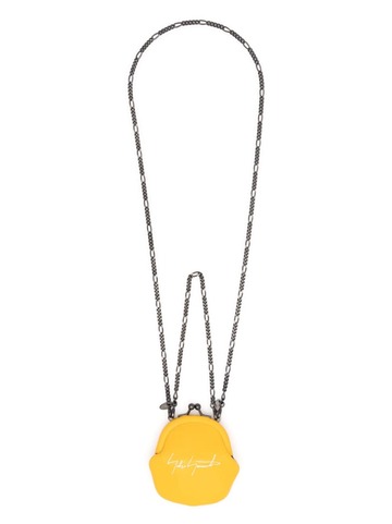 discord yohji yamamoto leather coin-purse necklace - yellow