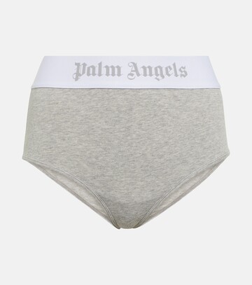 palm angels logo high-rise cotton-blend jersey briefs in grey