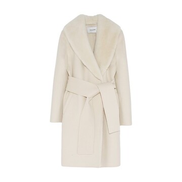 Yves Salomon Cashmere coat with mink collar and removable lining