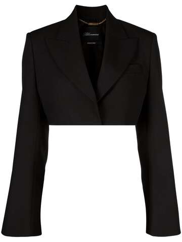 blumarine cropped long-sleeve jacket - black