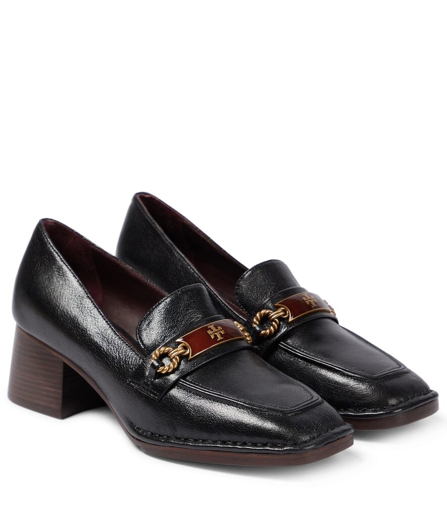 Tory Burch Perrine embellished leather loafer pumps in black