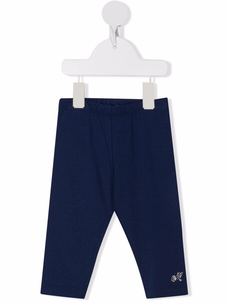 Monnalisa mid-rise stretch-cotton leggings - Blue