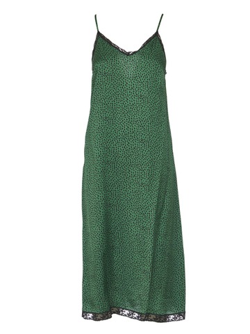 8PM Lace Strap Long Dress in green