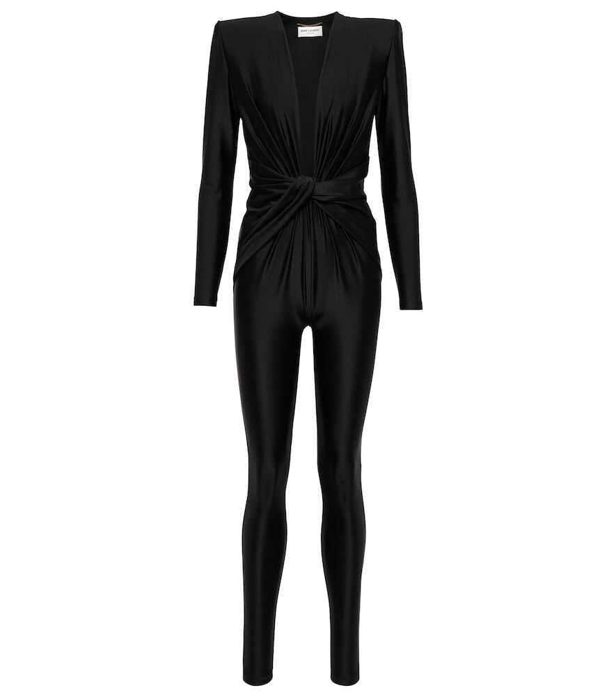 Saint Laurent Twist-detail jumpsuit in black