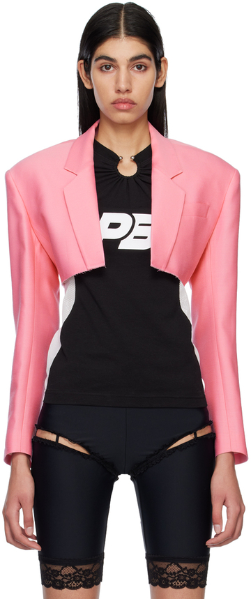 pushbutton pink extra cropped blazer