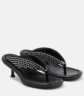 jw anderson embellished leather sandals in black