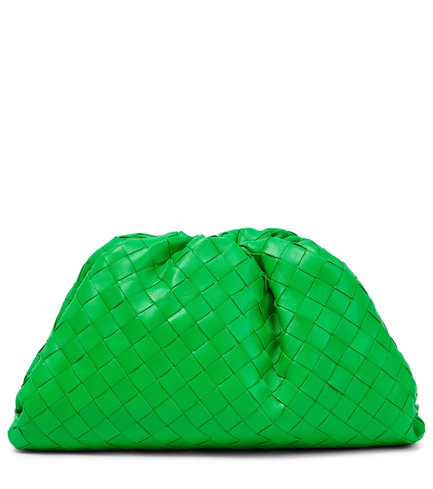 Bottega Veneta Pouch Teen leather clutch in green