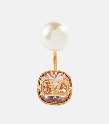 valentino vlogo faux pearl and crystal single earring