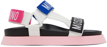 moschino multicolor logo tape sandals