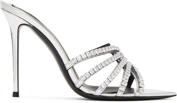 giuseppe zanotti silver intriigo heeled sandals