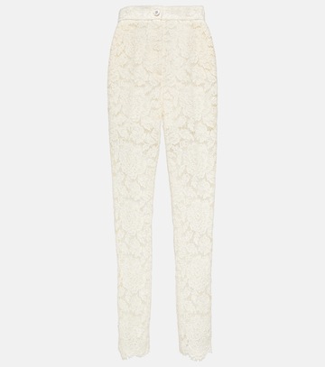 Dolce&Gabbana High-rise lace pants in white