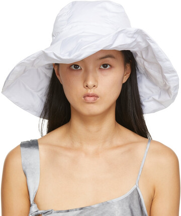 KIMHĒKIM White Down Quilted Anna Hat in ivory