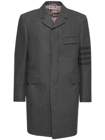 thom browne classic chesterfield wool coat in grey