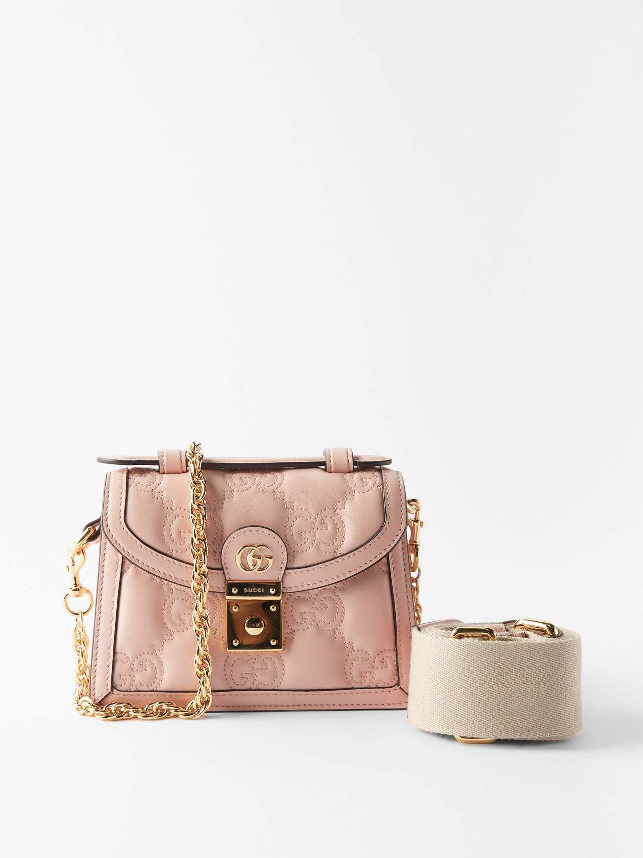Gucci - GG-matelassé Leather Handbag - Womens - Light Pink