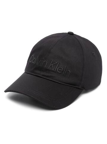 calvin klein embroidered-logo baseball hat - black