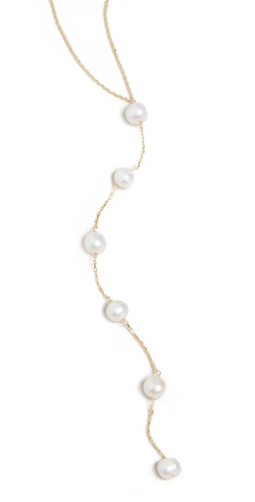 Adina's Jewels Multi Pearl Lariat Necklace in white