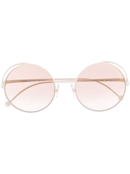 Fendi Eyewear Fendirama round frame sunglasses in white