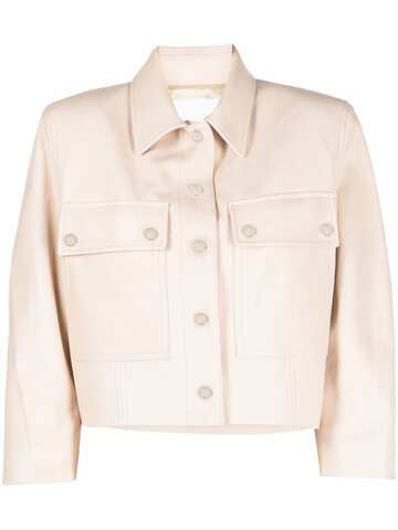 drome cropped leather jacket - neutrals