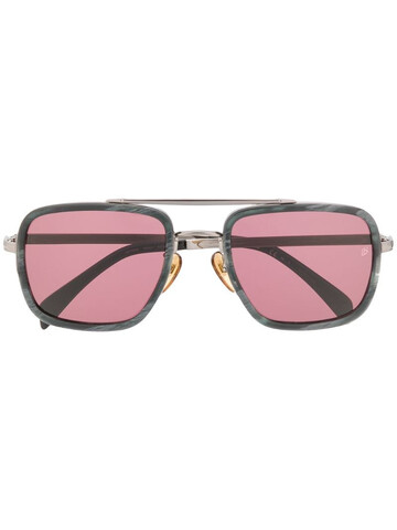 Eyewear by David Beckham marbled square-frame sunglasses in pink