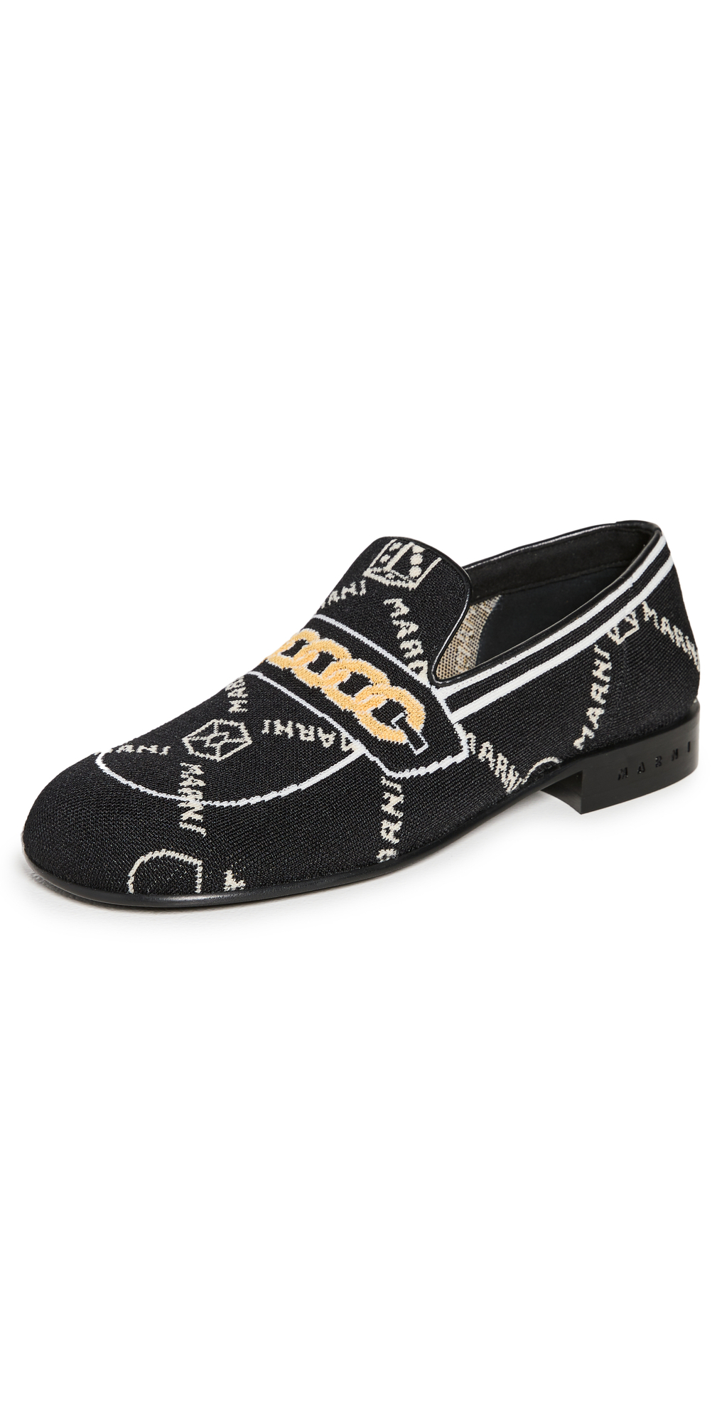 Marni Moccasin Shoes in black / white
