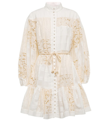Zimmermann Andie lace-paneled minidress in white
