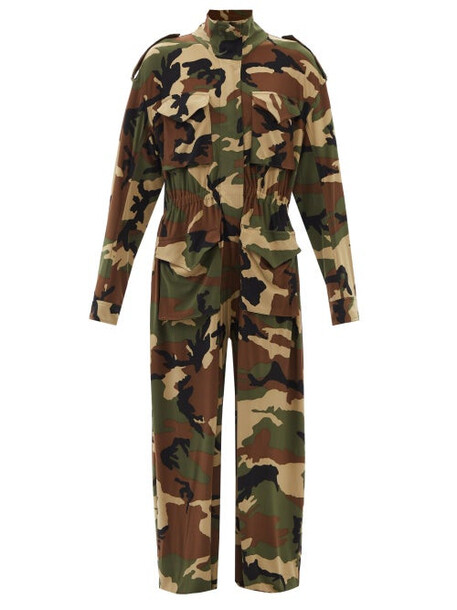 Norma Kamali - Oversized Camouflage-print Jersey Jumpsuit - Womens - Camouflage
