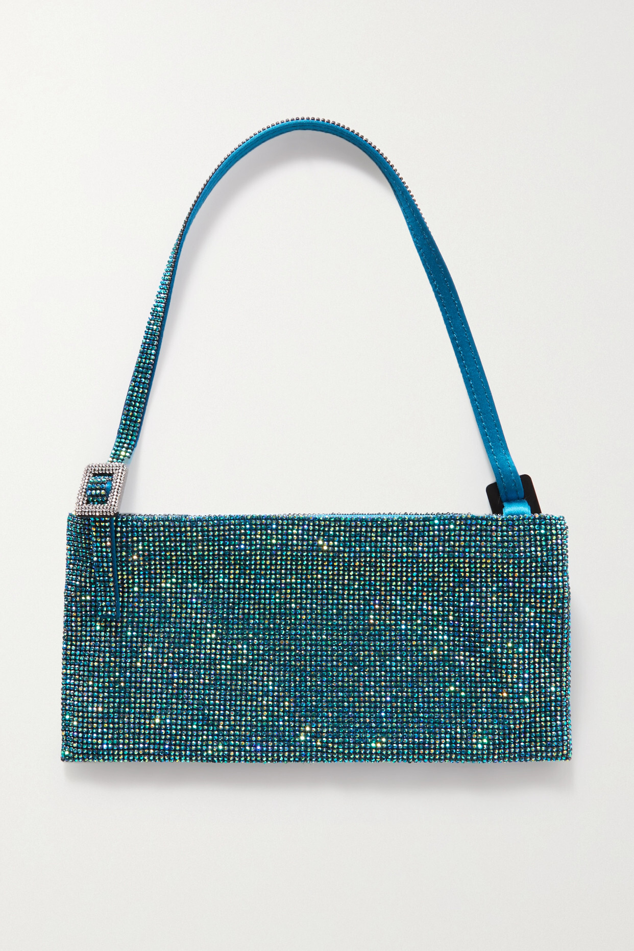 Benedetta Bruzziches - Your Best Friend La Grande Crystal-embellished Silk-satin Shoulder Bag - Blue