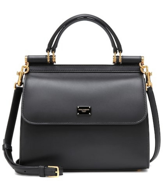 Dolce & Gabbana Sicily Small 58 leather shoulder bag in black