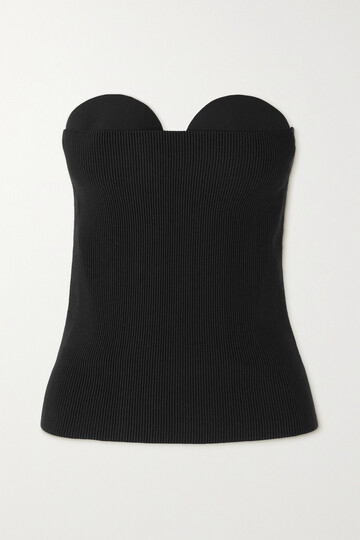 burberry - ribbed silk-blend bustier top - black