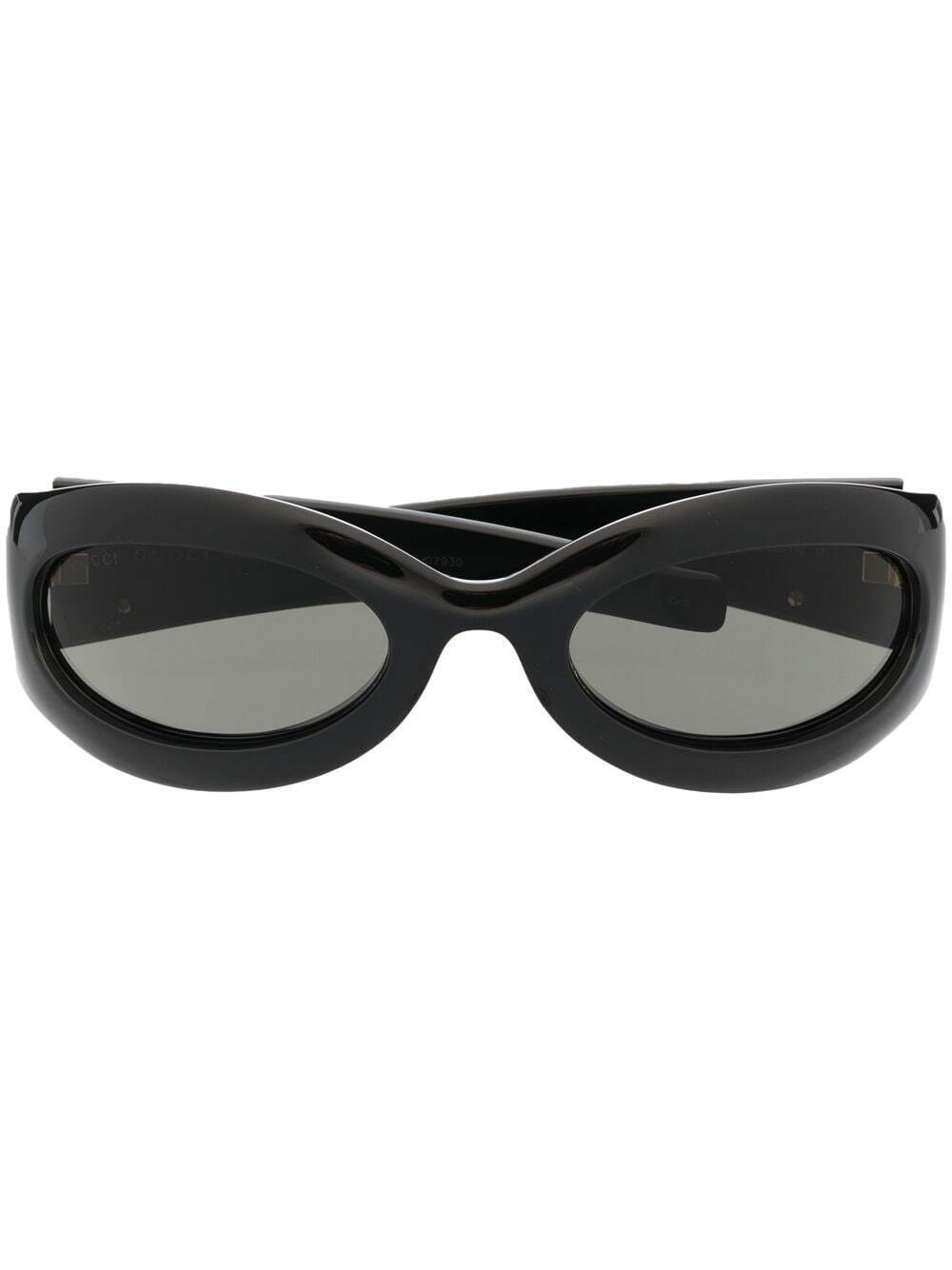 GUCCI EYEWEAR logo square tinted sunglasses - Black