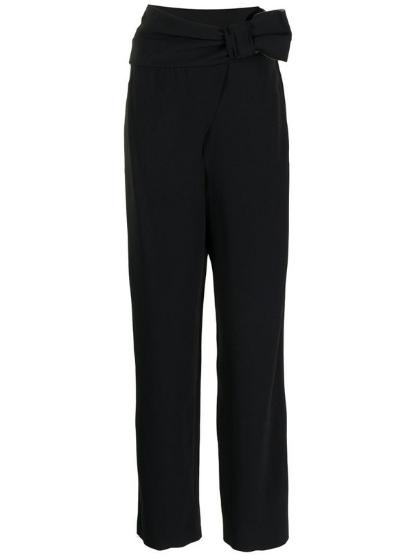 Emporio Armani bow-detail high-waisted trousers in black