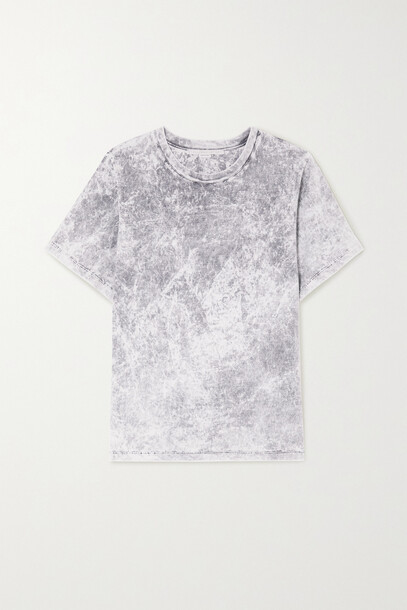 Stella McCartney - Embossed Acid-wash Organic Cotton-jersey T-shirt - Gray