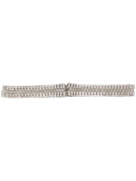 Paco Rabanne crystal embellished belt in white