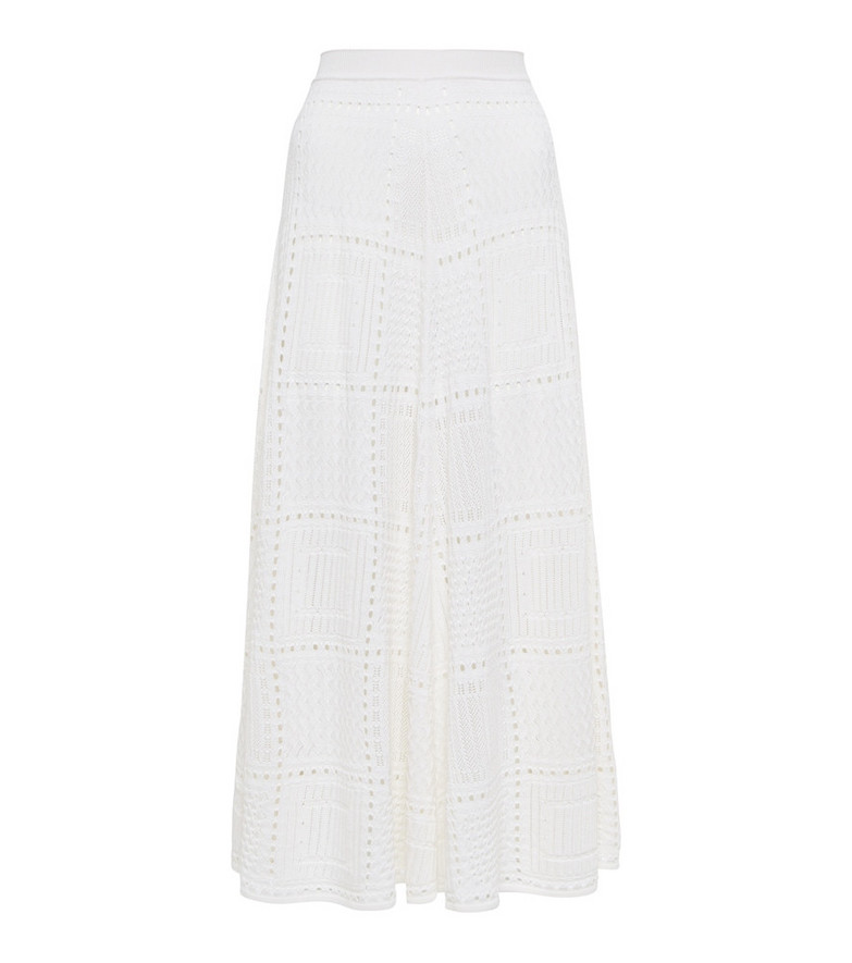 ChloÃ© Cashmere, wool and silk midi skirt in white
