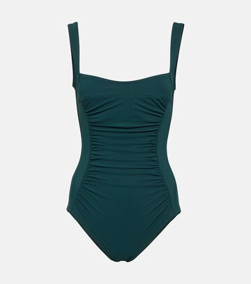 karla colletto basics ruched swimsuit in green