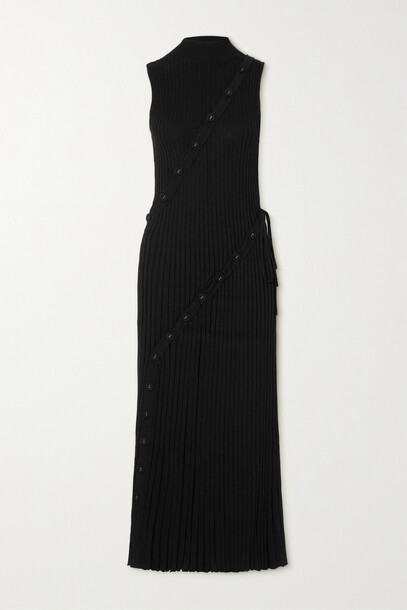 Christopher Esber - Convertible Ribbed-knit Maxi Dress - Black