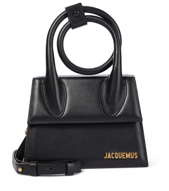 Jacquemus Le Chiquito Noeud leather tote in black