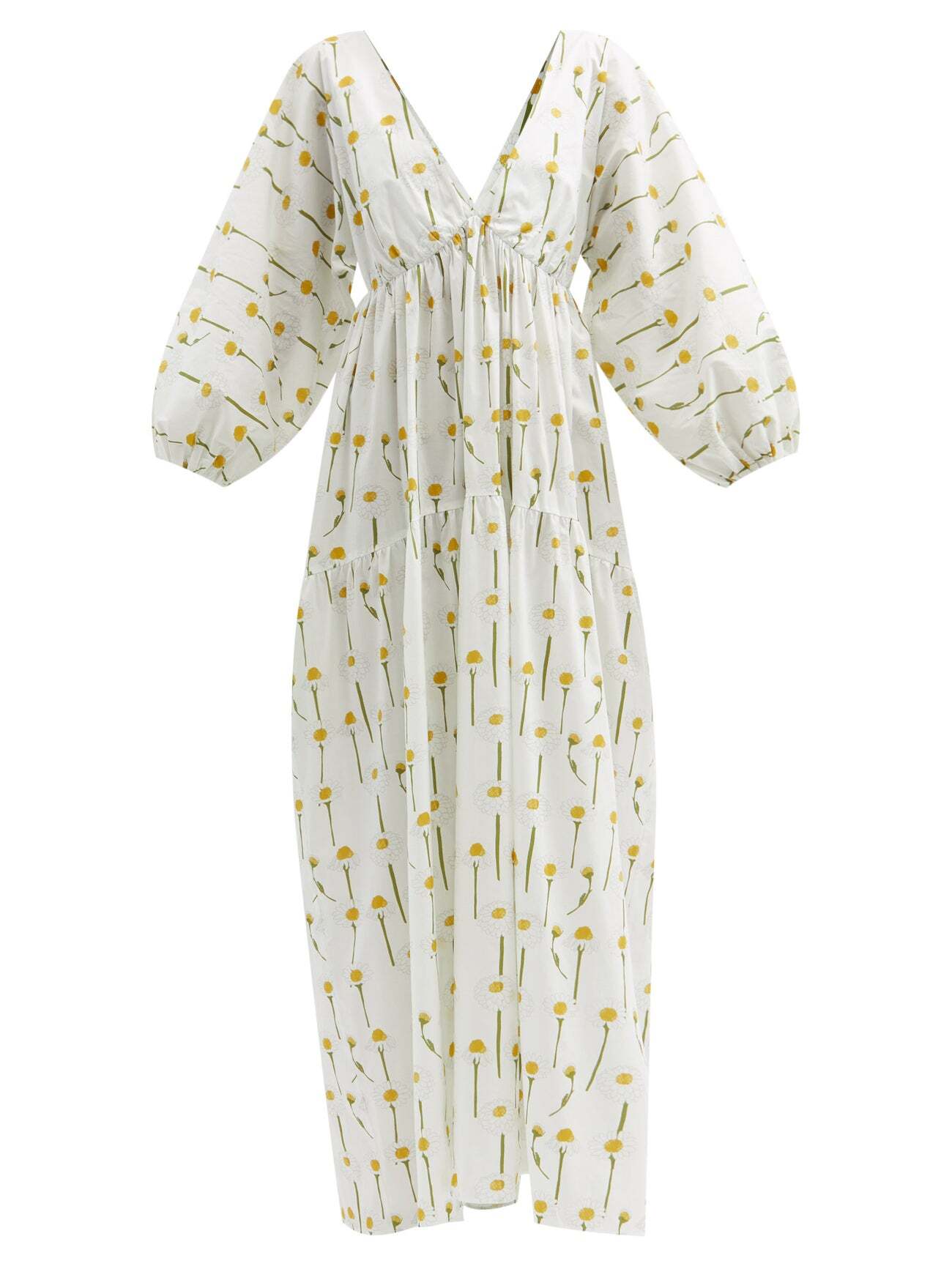 Bernadette - Matthieu Floral-print Cotton-blend Maxi Dress - Womens - White Print