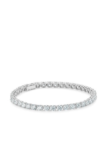 De Beers 18kt white gold DB Classic eternity line diamond bracelet in silver