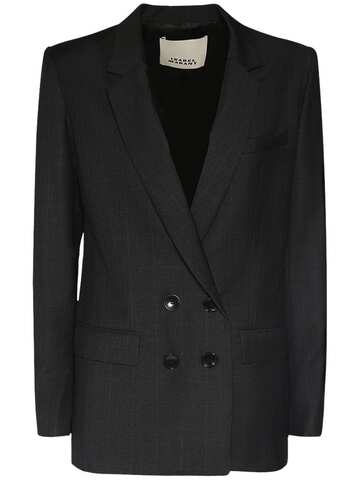 isabel marant manelle double breasted wool blazer in grey
