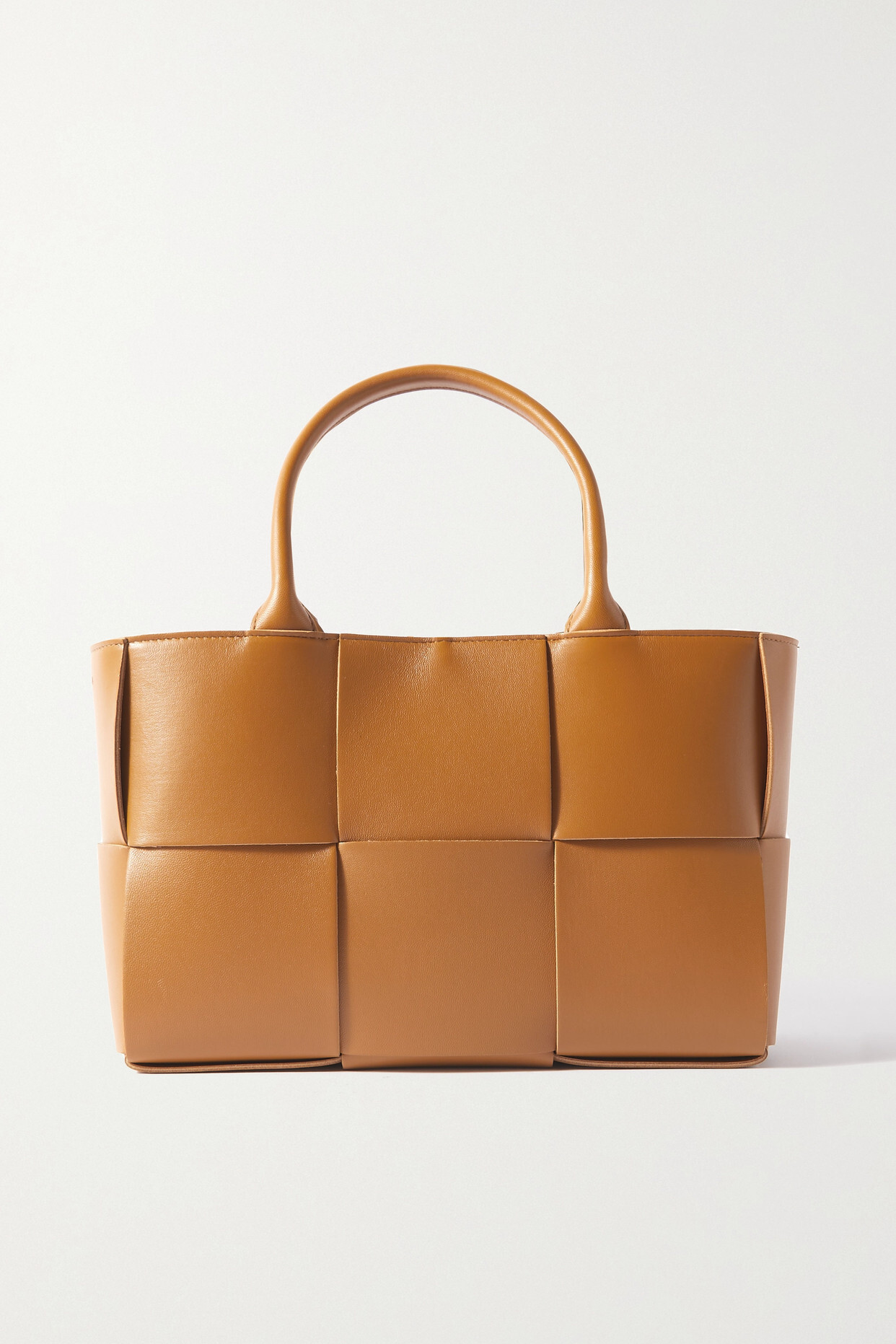Bottega Veneta - Arco Small Intrecciato Leather Tote - Brown