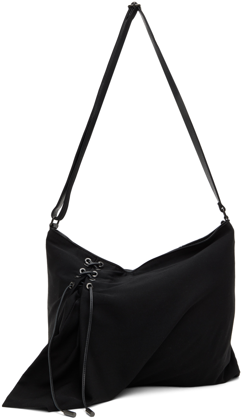 Yohji Yamamoto Black Asymmetric Shoulder Bag