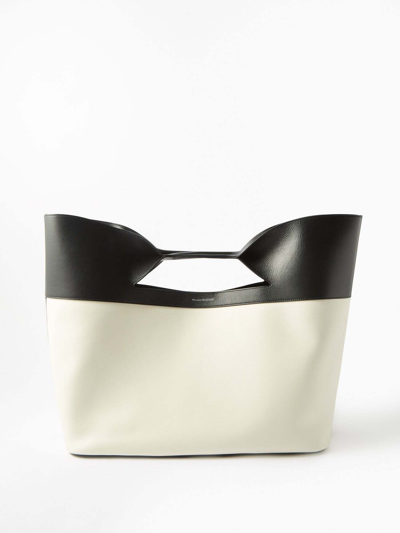 Alexander Mcqueen - The Bow Colour-block Leather Handbag - Womens - White Black
