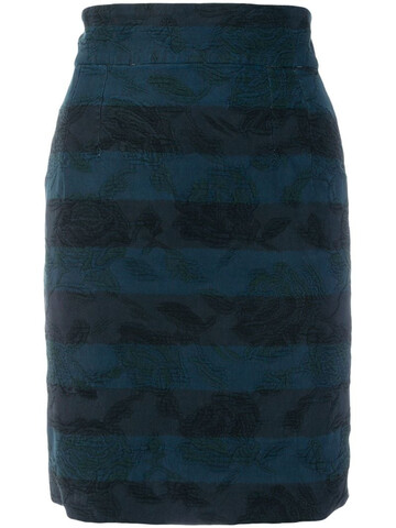 Dolce & Gabbana Pre-Owned embroidered detail pencil skirt in blue