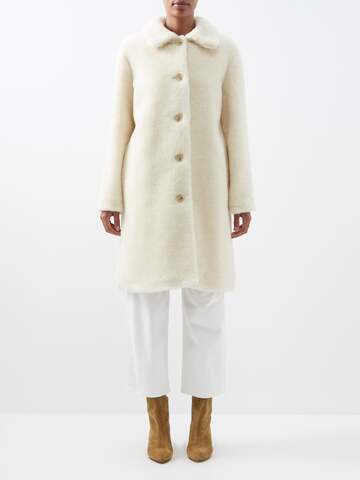 A.P.C. A.P.C. - Katerine Wool-blend Faux-shearling Coat - Womens - Ecru