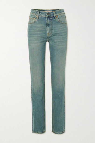 Valentino - High-rise Straight-leg Jeans - Blue