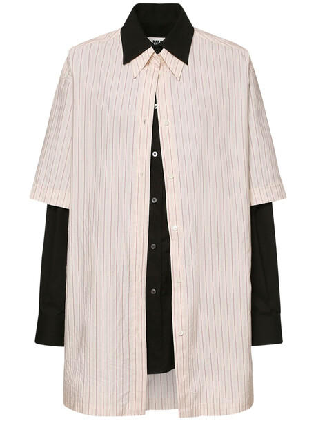 MM6 MAISON MARGIELA Oversize Pinstripe Cotton Poplin Shirt in black