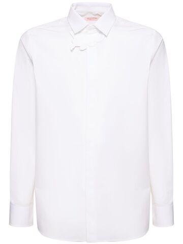 valentino cotton shirt w/ flower in white