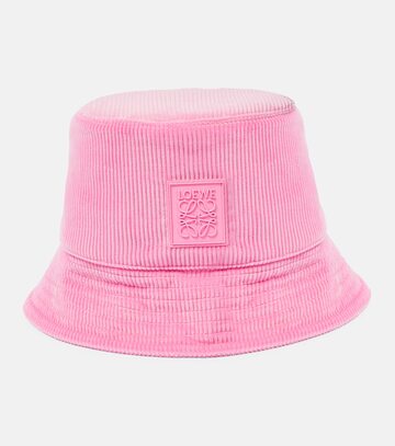 loewe anagram corduroy bucket hat in pink